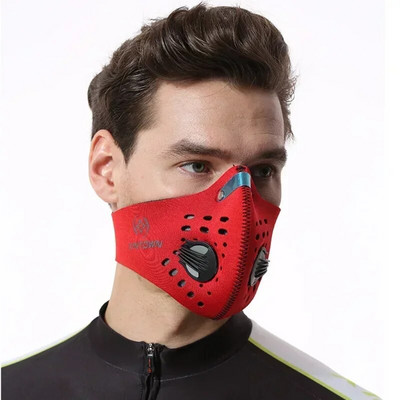 Μάσκα ποδηλασίας ανδρών και γυναικών Εξοπλισμός ποδηλάτου με προστασία από τον άνεμο και τη σκόνη Μάσκα για κρύο και ζεστό μισό πρόσωπο που τρέχει με αναπνεύσιμο ενεργό άνθρακα