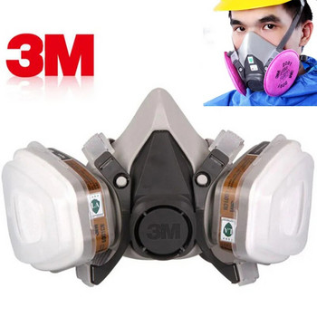 1PCS 3M 6200 Mask ή 9in1 6200 Half Facepiece Gas Mask Respirator with 6001/2091 Filter Fit Painting Spraying Dust Proof