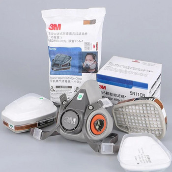 1PCS 3M 6200 Mask ή 9in1 6200 Half Facepiece Gas Mask Respirator with 6001/2091 Filter Fit Painting Spraying Dust Proof