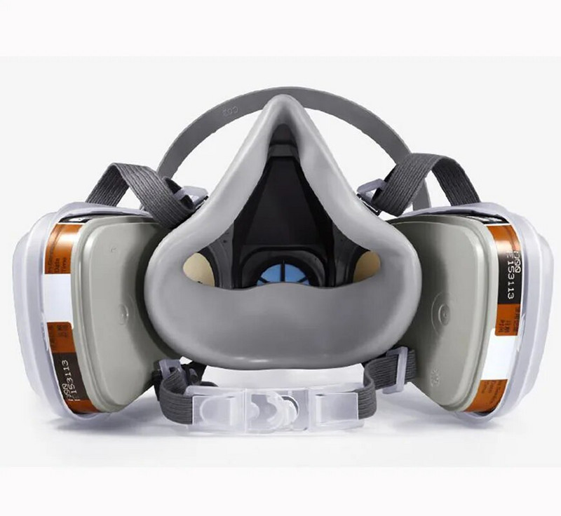 1vnt 3M 6200 kaukė arba 9in1 6200 pusiau veido dujokaukė respiratorius su 6001/2091 filtru, tinka dažymui, purškimui, atsparus dulkėms