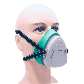 нова професионална противопрахова маска Прахоустойчив респиратор Гумена защитна маска за работа за строител Дърводелец Ежедневна защита от мъгла