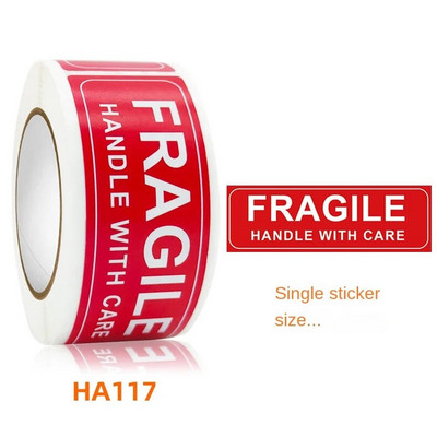 150PCS/Rola Lomljive naljepnice S robom pažljivo rukujte Traka upozorenja DIY potrošni materijal Oznaka pakiranja Posebna oznaka