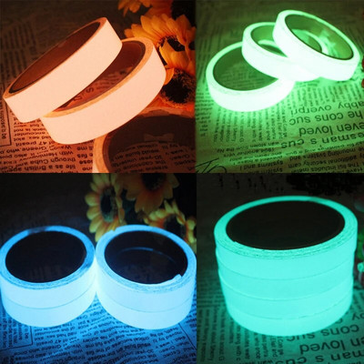 6 Τύποι Glow Tape Αυτοκόλλητο αυτοκόλλητο Φωτεινή ταινία Λάμπει στο σκοτάδι Εντυπωσιακή νύχτα Προειδοποίηση Φωτεινή ταινία Βελτίωση σπιτιού