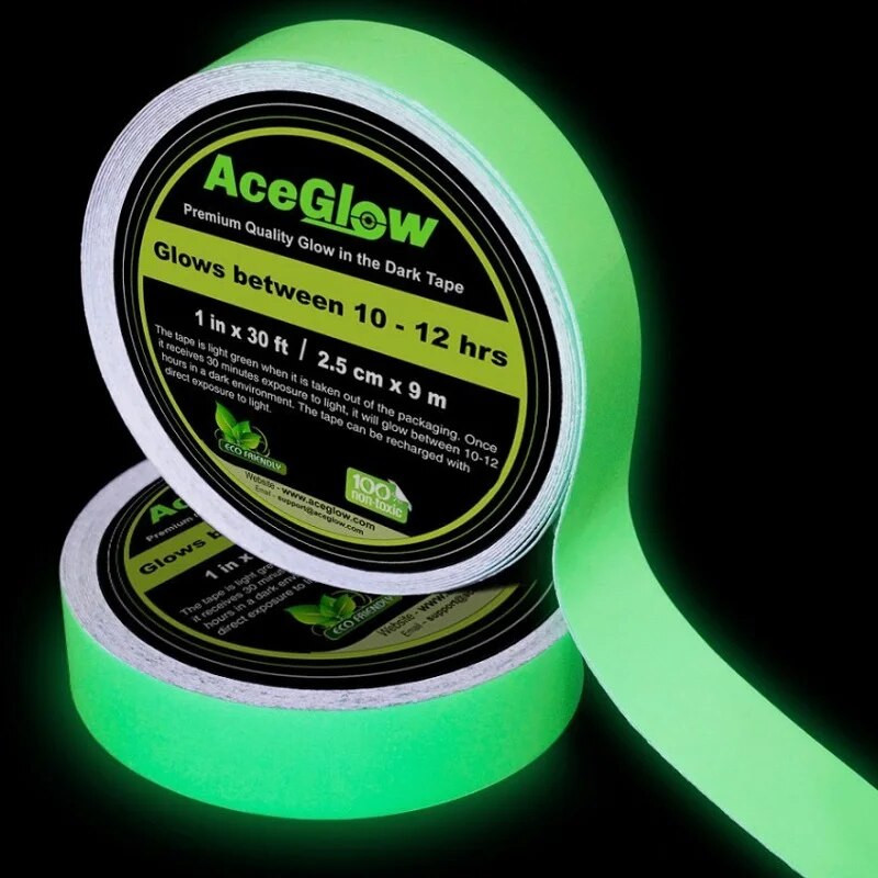 6 Τύποι Glow Tape Αυτοκόλλητο αυτοκόλλητο Φωτεινή ταινία Λάμπει στο σκοτάδι Εντυπωσιακή νύχτα Προειδοποίηση Φωτεινή ταινία Βελτίωση σπιτιού