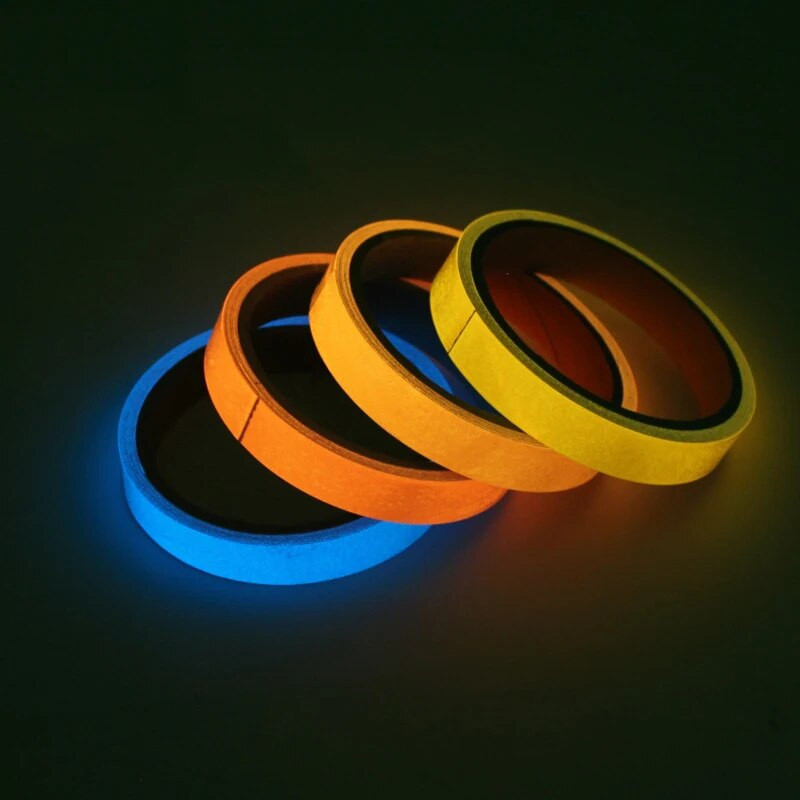 6 Τύποι Glow Tape Αυτοκόλλητο αυτοκόλλητο Φωτεινή ταινία Λάμπει στο σκοτάδι Εντυπωσιακή νύχτα Προειδοποίηση Φωτεινή ταινία Βελτίωση σπιτιού