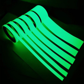 Светеща лента Светеща лента Зелена предупредителна земна светлина Стикер за съхранение на стълби против плъзгане Светлоотразителна флуоресцентна лента