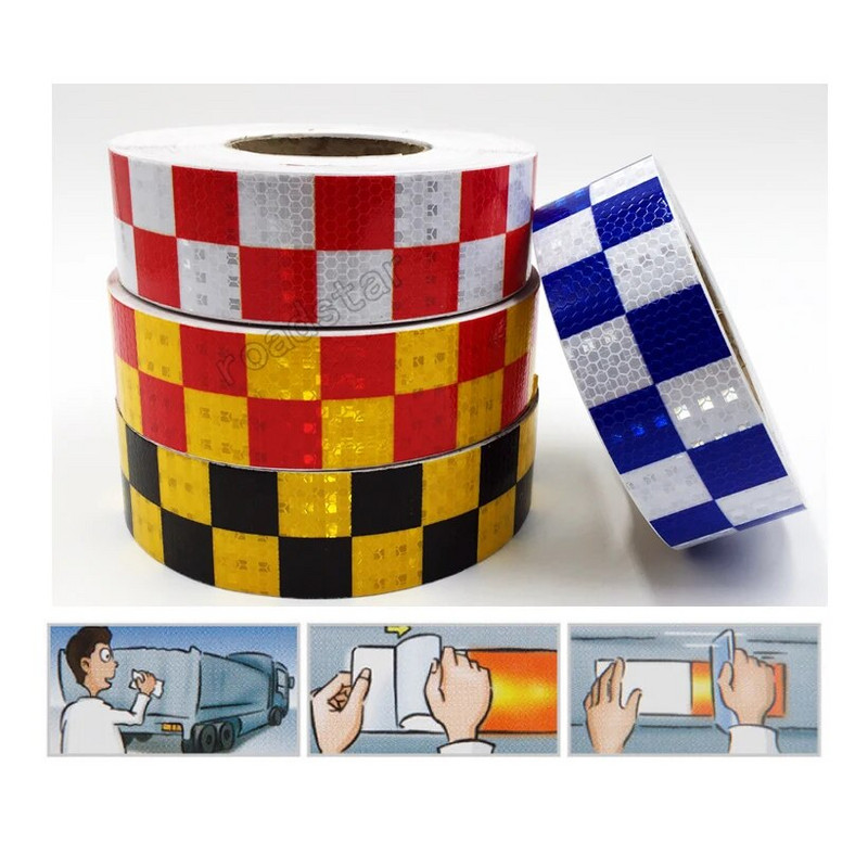 Roadstar 3M akrylová lepiaca lesklá reflexná výstražná páska/štvorcová potlač reflexnej pásky pre bezpečnosť automobilov RS-6490P