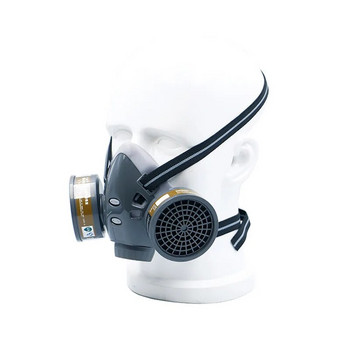 Половина лице Прах Газ Химически Респиратор Двойни филтри Работна безопасност Защитна маска За промишлено пръскане Органични пари