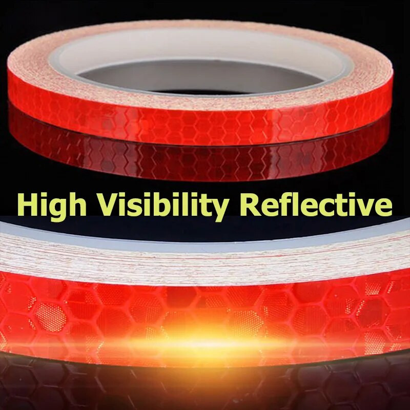 1 cm * 8 m šviesą atspindinti juosta Automobilio dviračio lipdukas, dviračio dviračio MTB liuminescencinio motociklo ratlankio ženklas, įspėjamasis ženklas nakties sauga