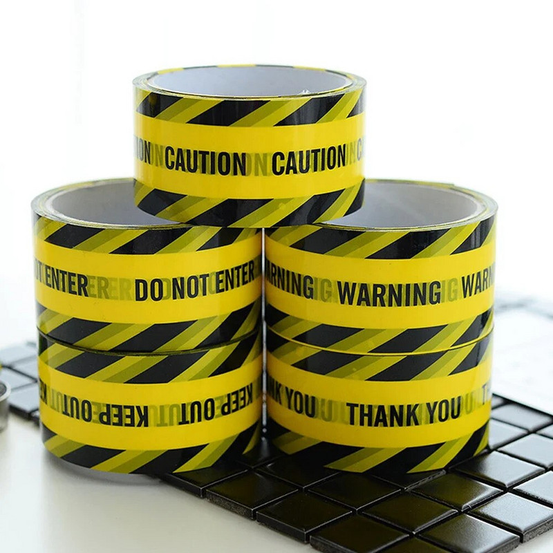 Uzmanību Neizmantojiet lenti Būvlaukuma brīdinājuma līnija Dzeltena būvniecības transportlīdzekļu ballīšu rotājumi Bērnu dzimšanas dienas svinību piederumi