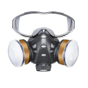 Μάσκα αερίου με φίλτρα Προστατευτική μάσκα σκόνης σε όλο το πρόσωπο για βιομηχανική αναπνευστική συσκευή χημικών φυτοφαρμάκων