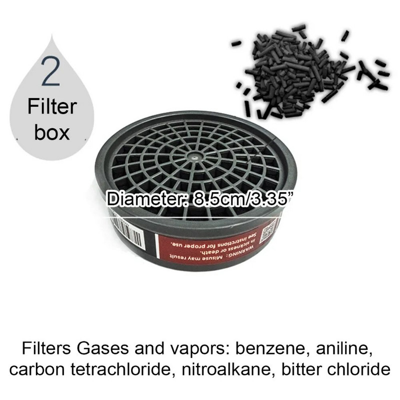 Dujinė kaukė su filtrais Visą veidą apsauginė dulkių kaukė, skirta dažymui purškiant cheminių pesticidų pramoninis respiratorius