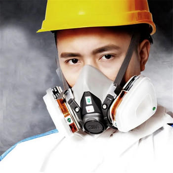Комплект респиратор с полукапак за многократна употреба - 17 в 1 Face 6200 Газова респираторна маска Боядисване Заваряване Дървообработване Защита при работа