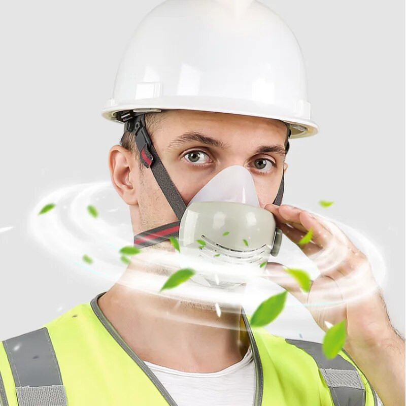 XYEHS Полулицева противопрахова маска Респиратор с прахоустойчив памучен филтър Хранителен силиконов щит за лице Капак Работна безопасност Индустриална