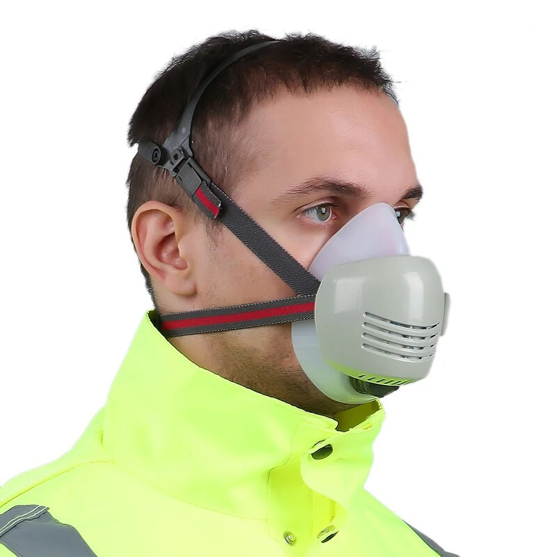 XYEHS Полулицева противопрахова маска Респиратор с прахоустойчив памучен филтър Хранителен силиконов щит за лице Капак Работна безопасност Индустриална