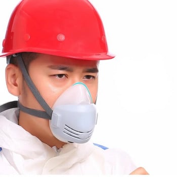 Сменяеми 3 филтъра Промишлени противопрахови маски Полирани боядисани маски против замърсяване Предпазни строителни гумени противопрахови маски