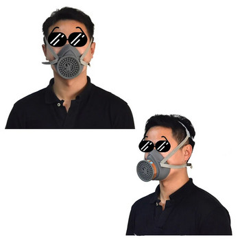 Индустриална газова маска 3700, респиратор за половината лице с филтриращ патрон за боядисване, пръскане, химическа газова защита