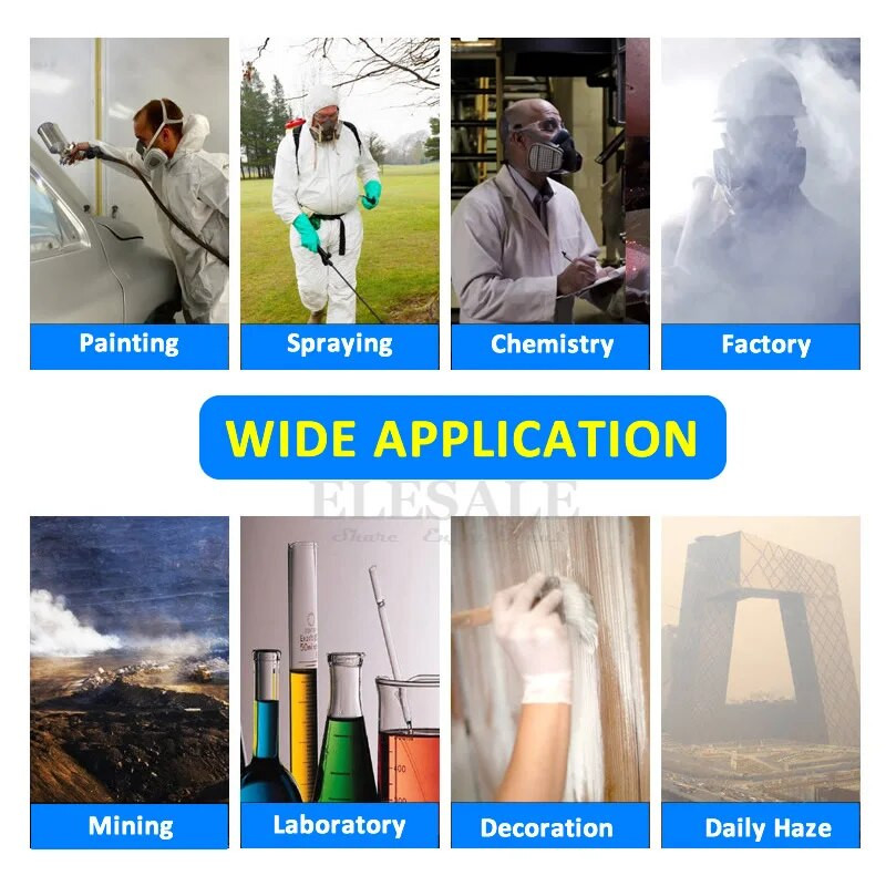 Pramoninė 3700 dujinė kaukė pusės veido respiratorius su filtravimo kasetė, skirta dažymui, apsauga nuo cheminių dujų purškimo