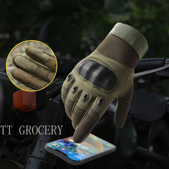 Сензорен екран Военни тактически пейнтбол Страйкбол Боен мотоциклет Твърд кокалчета Пълен пръст Военни ръкавици Защита на сигурността