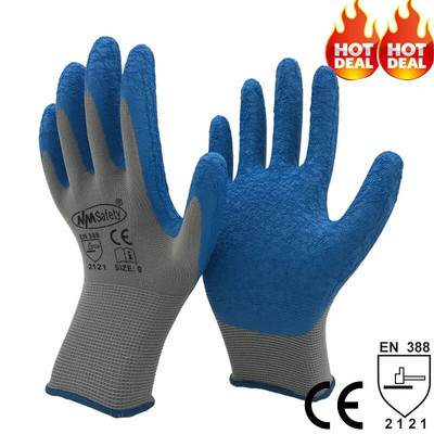 12 db/6 pár Latex kerti munkakesztyű Férfi Pamut Shell Latex bevonatú tenyér építés Munkavédelmi munkavédelmi kesztyű