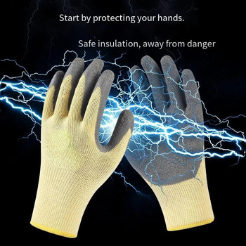 1 ζεύγος Αντιηλεκτρικά Γάντια Προστασίας Ασφαλείας Λαστιχένια Ηλεκτρολόγος Γάντια Εργασίας Προστατευτικό Εργαλείο 400v Μονωτικά Γάντια