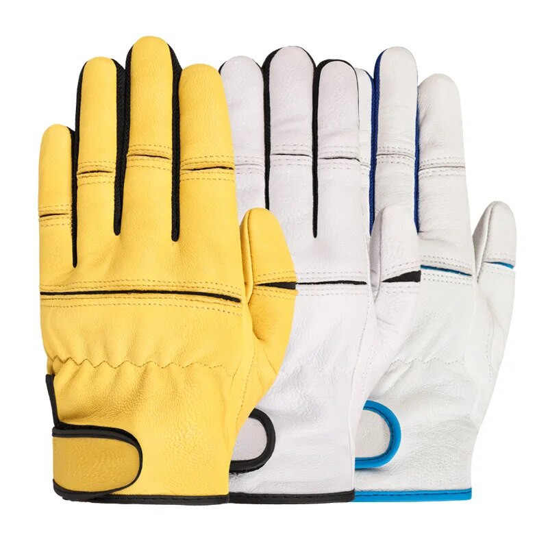 Mănuși de lucru din piele de oaie Vânătoare Echipament pentru călăreți de biciclete Construcție de sudare Mănuși de golf rezistente la uzură și respirabile 5055MY