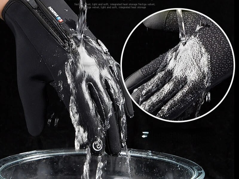 Žieminės pirštinės, atsparios vandeniui terminis jutiklinis ekranas, atsparios vėjui, šiltos pirštinės šaltu oru bėgimo sportui žygiams slidinėjimo pirštinės