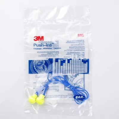 5 perechi dopuri autentice 3M EAR Push-Ins 318-1005 Space Foam Dop de urechi de protecție moale, cu cablu, pentru reducerea zgomotului