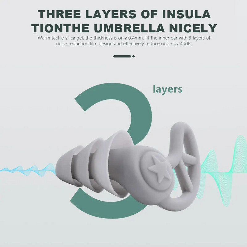 1 pár puha szilikon hangszigetelő füldugó zajcsökkentő hallásvédő füldugó utazási alváshoz, úszáshoz zajcsökkentő füldugó