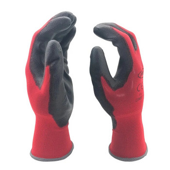 Нови дамски градински мъжки строителни защитни ръкавици от 2023 г. Предпазни работни ръкавици от червен найлонов PU каучук.
