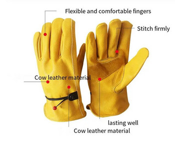 1 ζεύγος ασπίδα συγκόλλησης από δέρμα αγελάδας Γάντια συγκόλλησης Μαλακά ευαίσθητα γάντια Finger Guards Γάντια προστασίας εργασίας για χειρισμό