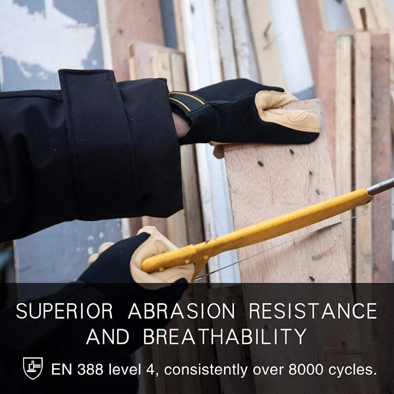 XYEHS 1 par lakih radnih rukavica Izdržljive i mekane mehaničarske rukavice Kožno ojačanje vrhova prstiju Visoka otpornost na habanje Razina 4