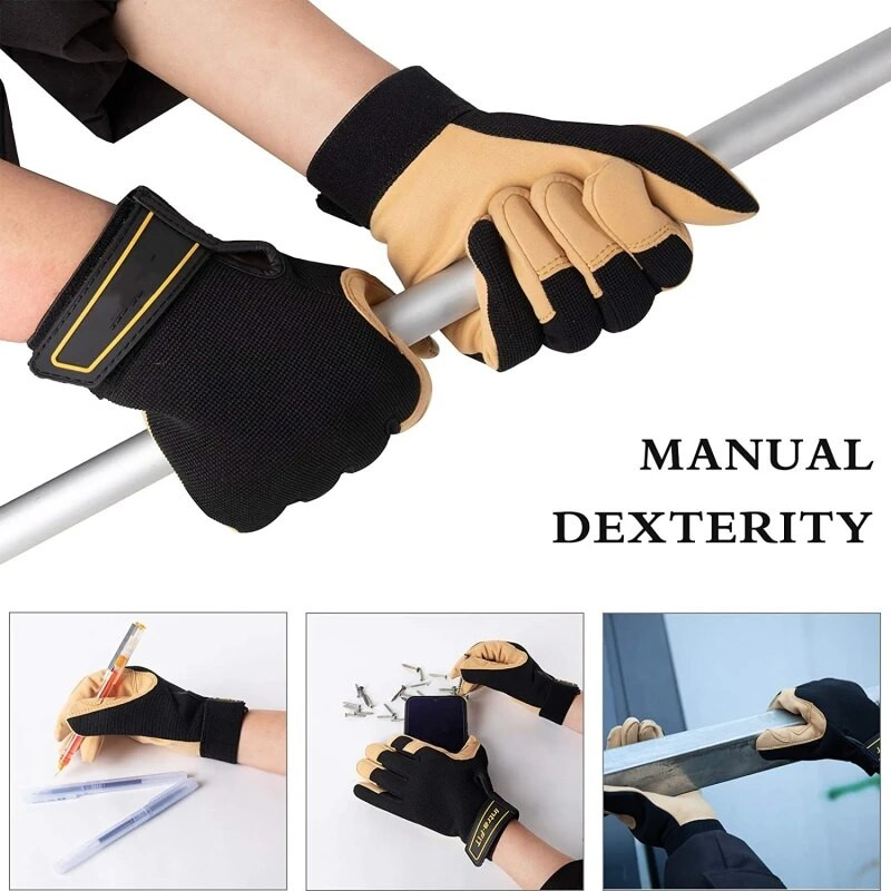 XYEHS 1 par lakih radnih rukavica Izdržljive i mekane mehaničarske rukavice Kožno ojačanje vrhova prstiju Visoka otpornost na habanje Razina 4