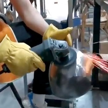 NMSafety Stock Welding Δερμάτινο Γάντι εργασίας Welder-Gloves Anti-Heat-Work Hand-Tools Πυράντοχο μέταλλο για άνετο