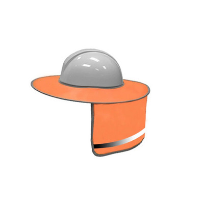 Šviesą atspindintis kietų skrybėlių skėtis nuo saulės su vėdinimo angomis pilno krašto kaklo skydas, gerai matomas plaunamas skydelis nuo saulės darbo vietai