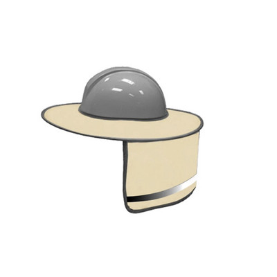 Šviesą atspindintis kietų skrybėlių skėtis nuo saulės su vėdinimo angomis pilno krašto kaklo skydas, gerai matomas plaunamas skydelis nuo saulės darbo vietai