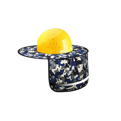 Šviesą atspindintis kietų skrybėlių skėtis nuo saulės su vėdinimo angomis pilno krašto kaklo skydas, gerai matomas plaunamas skydelis nuo saulės darbo vietai