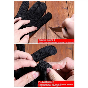 Μαύρα άσπρα γάντια ανθεκτικά στην κοπή Εργαλείο κατά της πάχυνσης των γρατσουνιών Γάντια εργασίας Φορούν ανθεκτικά στη θερμότητα αντικοπτικά γάντια εργασίας