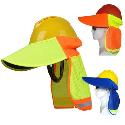 Сенник за врата с твърда шапка с висока видимост и козирка, жълт отразяващ аксесоари за каска, сенник за езда