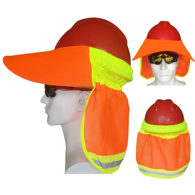 Αξεσουάρ Hi-Vis Hard Hat Neck Sunshade with Visor Yellow reflective Hard Hat Accessories Riding Sunshade