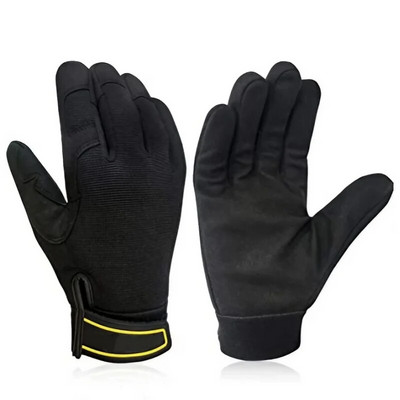 XYEHS 1 pár szintetikus bőr és spandex mechanika biztonsági munkakesztyű kopásálló könnyű és lélegző