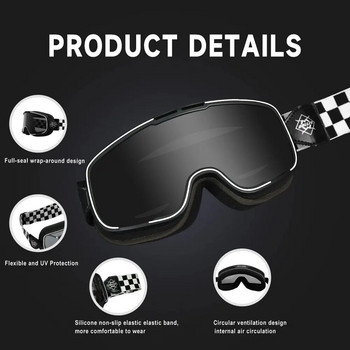 Винтидж мотоциклетни очила Очила за каска за мотокрос UV защита Защитни очила за колоездене Слънчеви очила за състезания на открито