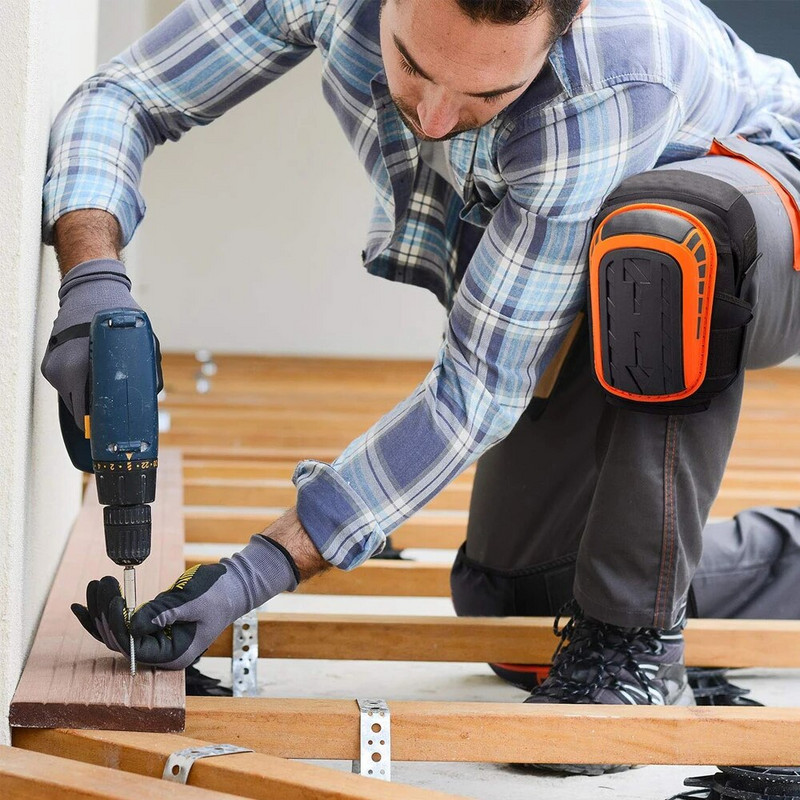 Põlvekaitsed tööks, ehituseks, põrandakateteks, aiatöödeks, puhastamiseks, topeltgeeliga, paksu vahtpolstriga ja tugeva reguleeritava libisemisvastase rihmaga