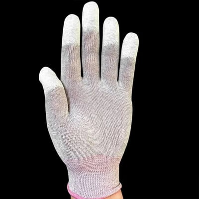 Bijele antistatičke rukavice PU najlonsko-ugljični premaz za prste Sigurnosne radne rukavice Neklizajuće elektronički radni pribor otporan na prašinu