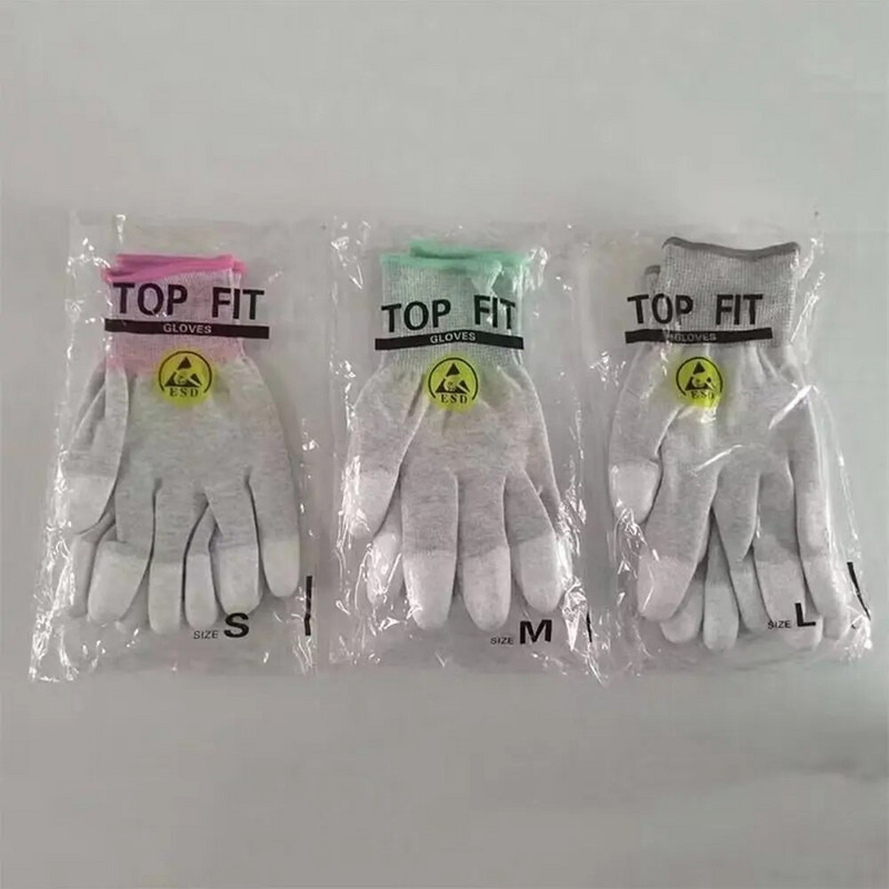 Bijele antistatičke rukavice PU najlonsko-ugljični premaz za prste Sigurnosne radne rukavice Neklizajuće elektronički radni pribor otporan na prašinu