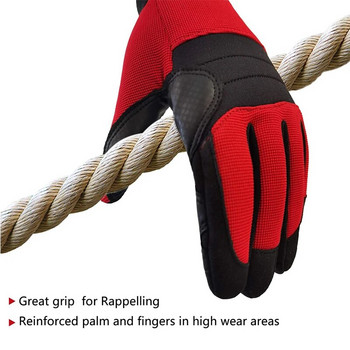 XYEHS 1 ζεύγος αναρριχητικά γάντια ασφαλείας Αντιολισθητικά γάντια από σχοινί με πλήρη δάχτυλα Γάντια εργασίας για υπαίθρια αθλητικά αθλήματα διάσωσης