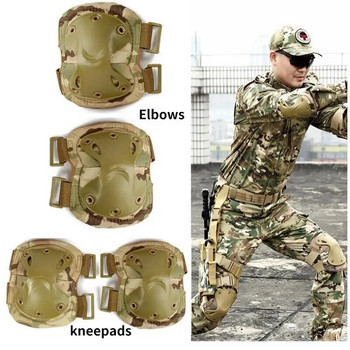 Тактически наколенки Elbow CS Военен протектор Армейски Airsoft Outdoor Sport Hunting Kneepad Safety Gear Knee Protective Pads
