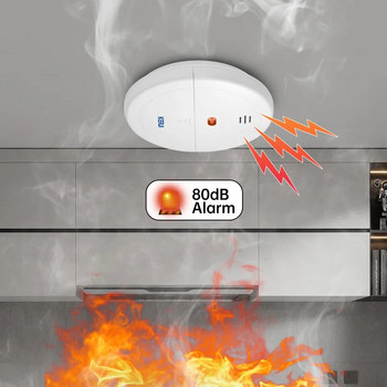 KERUI Безжични 433MHz димни пожароизвестителни детектори Домашна кухня Кухня Сигурност Сензор за дим Аларма за GSM Wifi алармена система Използва се самостоятелно