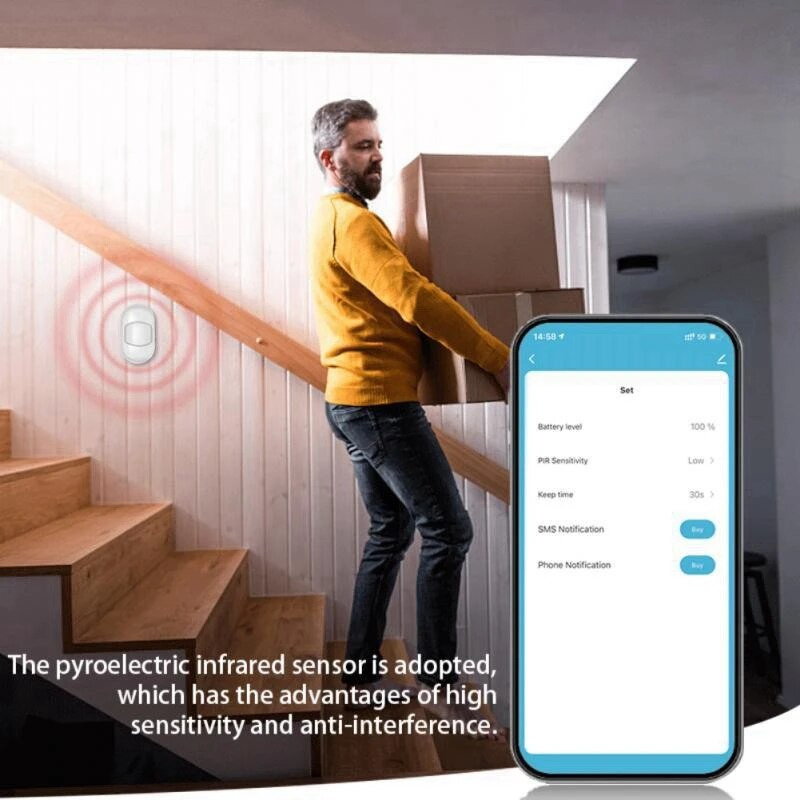 Graffiti Smart Zigbee Body Infrared Detector Έξυπνος Ενσωματωμένος ανιχνευτής μπαταρίας ευαισθησίας και ρύθμισης χρόνου