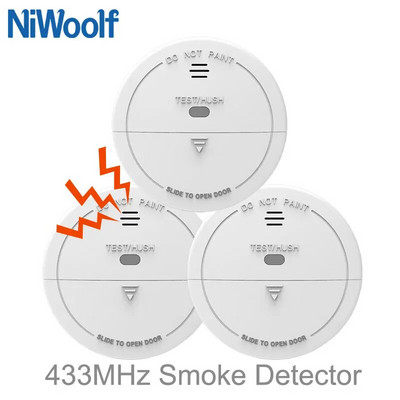 433MHz детектор за дим Звукова аларма Безжичен пожарен сензор 3 броя за нашата интелигентна домашна алармена система